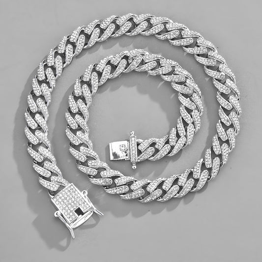 Chaîne Cubaine Iced Out — Collier & Bracelet Hip-Hop | Or & Argent