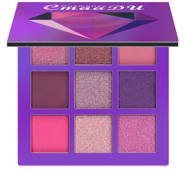 Palette Fards à Paupières 9 Couleurs CMAADU – Mat, Shimmer & Glitter | Kit Maquillage Yeux