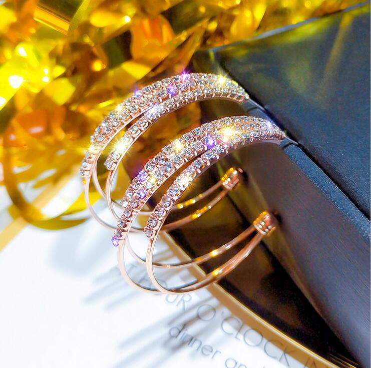 Créoles Strass | Tige Argent 925 | Boucles d'Oreilles Femme Tendance