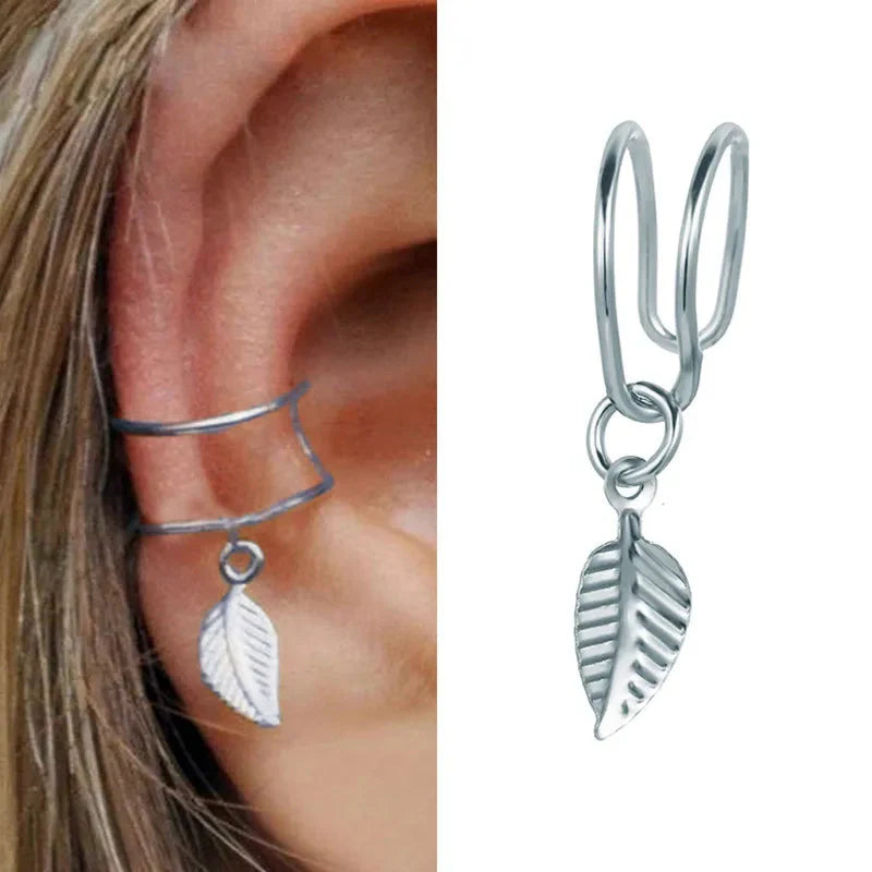 VAGZEB Bohemian NO Piercing Crystal Rhinestone Ear Cuff Wrap Stud Clip Earrings For Women Girl Trendy Earrings Jewelry Bijoux