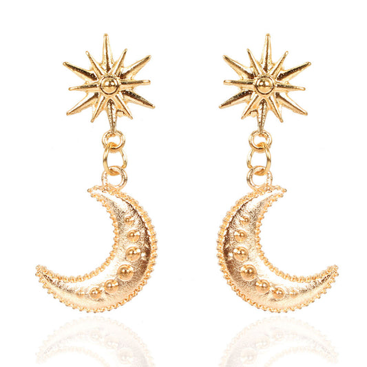 Boucles d'Oreilles Lune Bohème Dorée