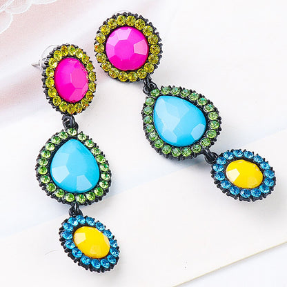 Boucles d'oreilles Ovales Strass & Rhinestone – Bijoux Luxe Femme