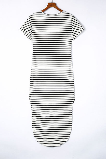 Robe Maxi Rayée Fendue