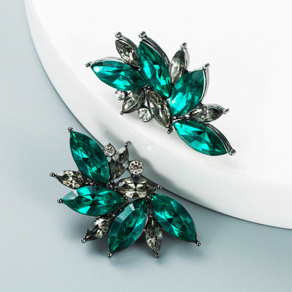 Boucles d'oreilles Fleur Strass