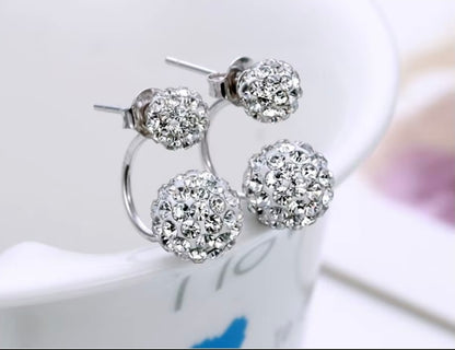Boucles d'oreilles clous cristal Shambhala Argentées | Bijou Princesse