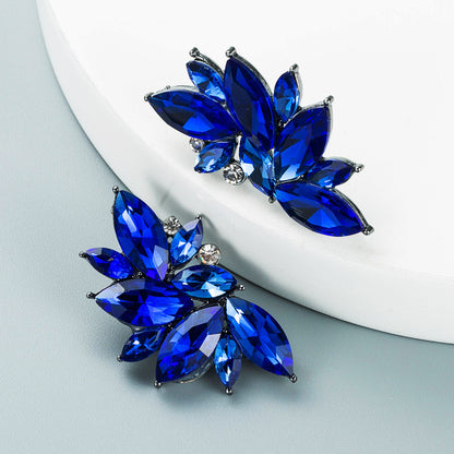 Boucles d'oreilles Fleur Strass