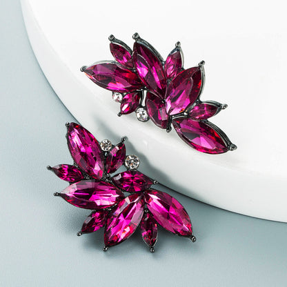 Boucles d'oreilles Fleur Strass