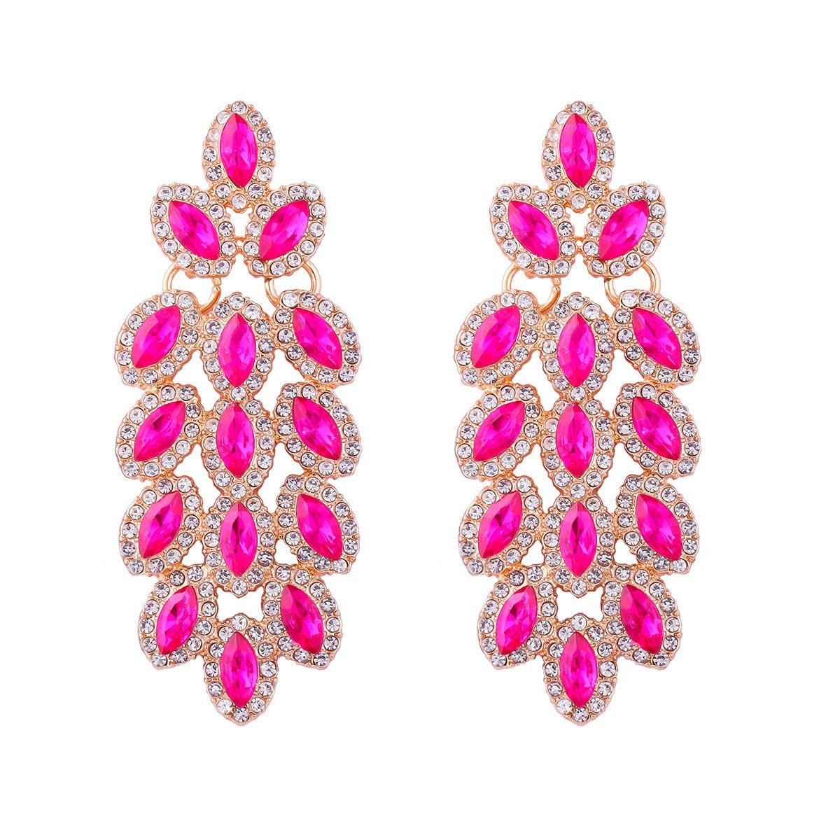Boucles d'oreilles clous géométriques rétro personnalisées – Diamants & Pompons | Style luxe léger pour mariage