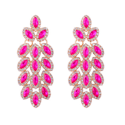 Boucles d'oreilles clous géométriques rétro personnalisées – Diamants & Pompons | Style luxe léger pour mariage
