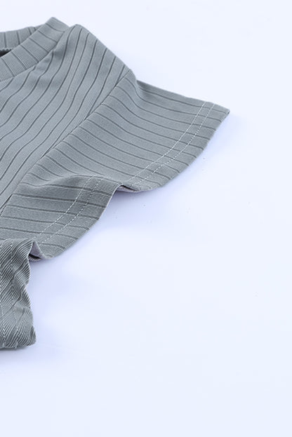 Robe longue léopard grise côtelée avec poches