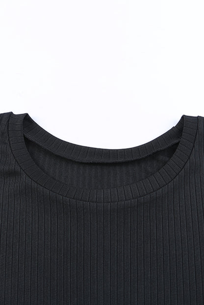 Robe longue léopard grise côtelée avec poches