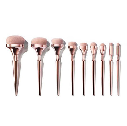 Set 9 pinceaux Maquillage or rosé – Coffret beauté professionnel