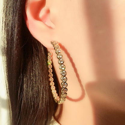 Earrings for women with retro micro inlaid zircon earrings