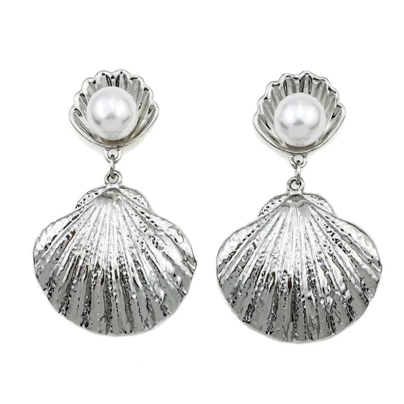 Boucles d'oreilles Perle & Coquillage – Style Boho Beach