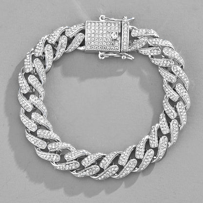 Chaîne Cubaine Iced Out — Collier & Bracelet Hip-Hop | Or & Argent