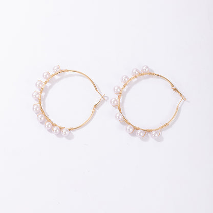 Boucles d’Oreilles Luxe Léger — Perles Incrustées Géométriques