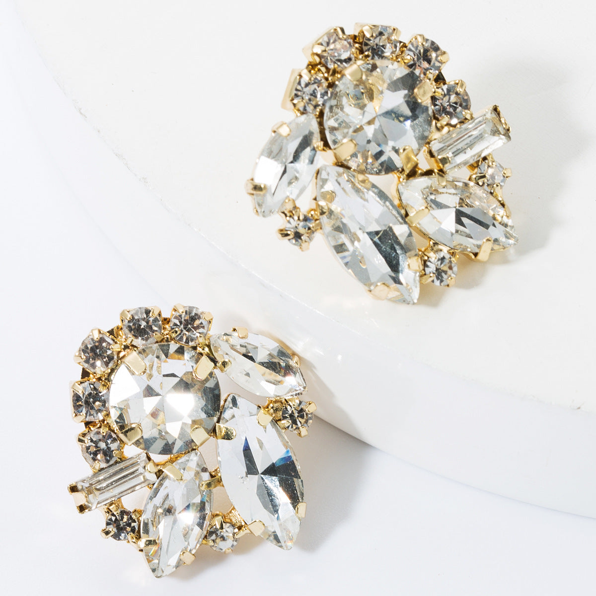 Boucles d'Oreilles Diamant Rhinestone — Édition Colorée