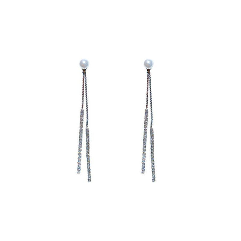 Boucles d'oreilles longues perles & pompons