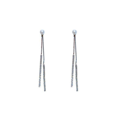 Boucles d'oreilles longues perles & pompons