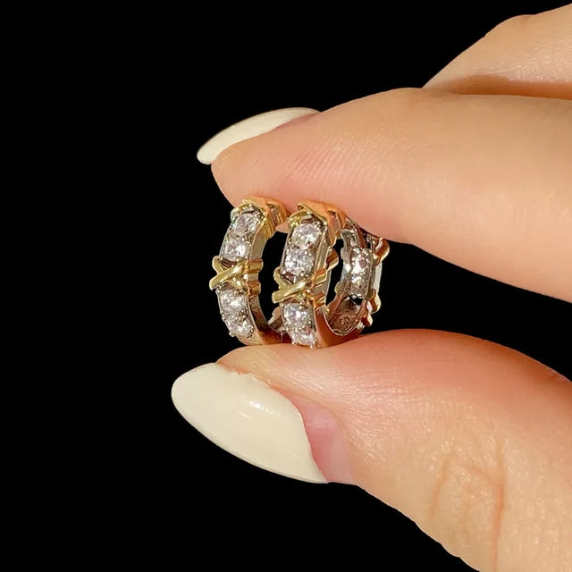 Boucles d'oreilles Créoles zircon – Mode Coréenne | DEBROUYART