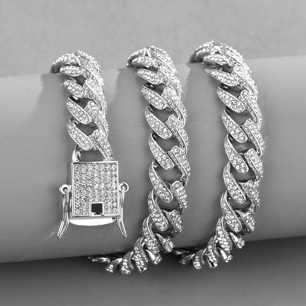 Chaîne Cubaine Iced Out — Collier & Bracelet Hip-Hop | Or & Argent