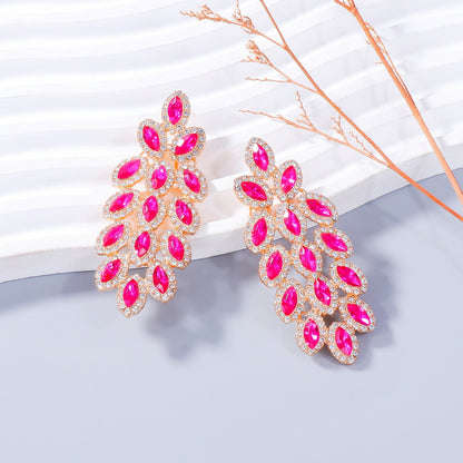 Boucles d'oreilles clous géométriques rétro personnalisées – Diamants & Pompons | Style luxe léger pour mariage