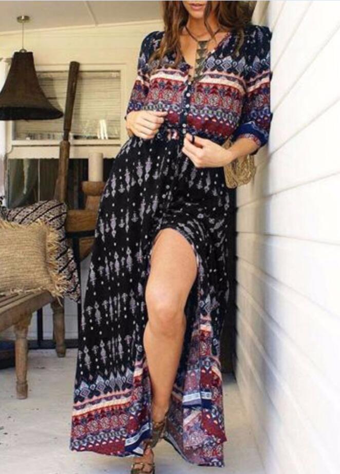 Robe Longue Maxi Bohème Femme
