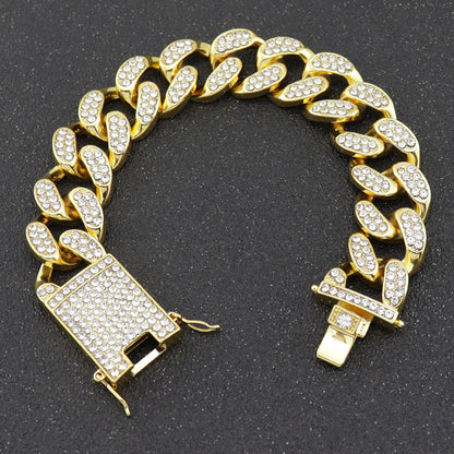 Bracelet Cubain  — Zircons & Plaqué Or