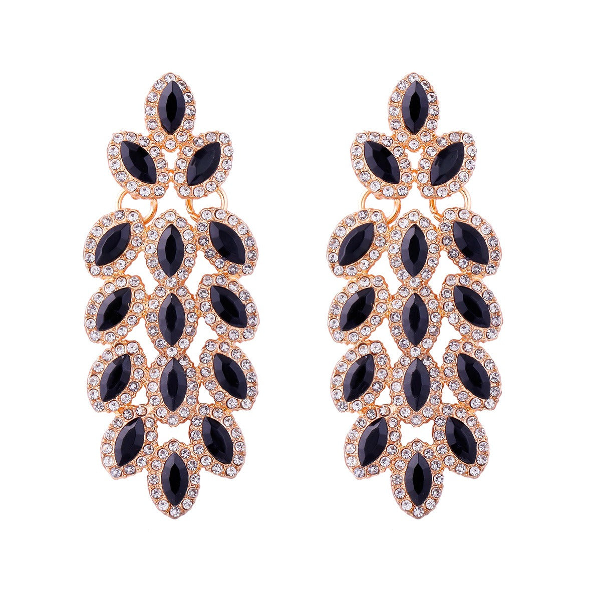 Boucles d'oreilles clous géométriques rétro personnalisées – Diamants & Pompons | Style luxe léger pour mariage