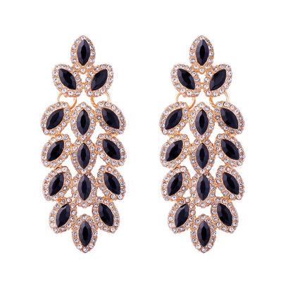 Boucles d'oreilles clous géométriques rétro personnalisées – Diamants & Pompons | Style luxe léger pour mariage