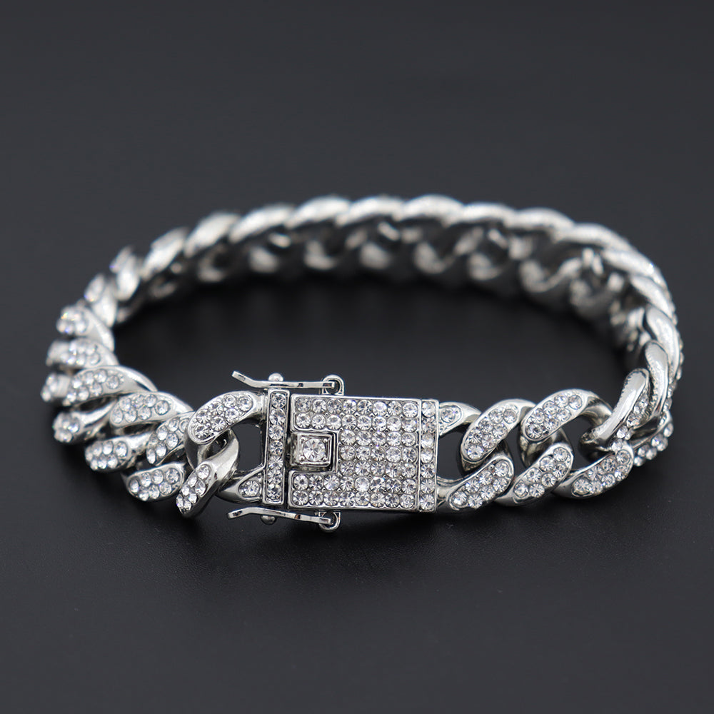 Bracelet Cubain  — Zircons & Plaqué Or