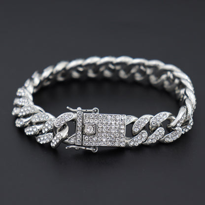 Bracelet Cubain  — Zircons & Plaqué Or