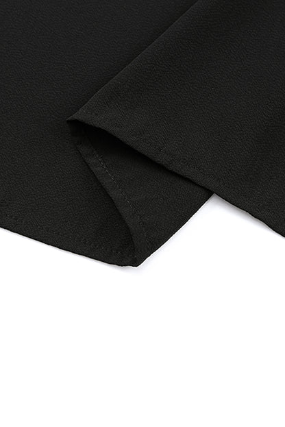 Jupe Maxi Noire à Volants – Taille Cordon, Effet Tieré