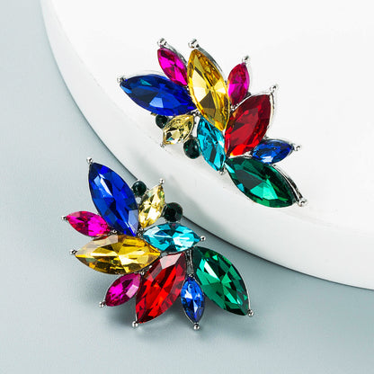 Boucles d'oreilles Fleur Strass
