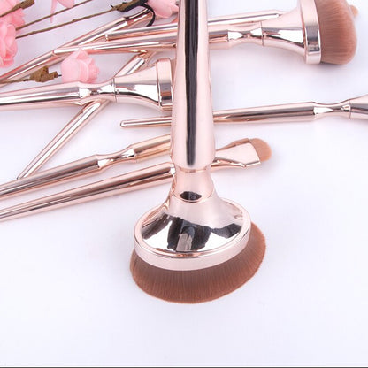 Set 9 pinceaux Maquillage or rosé – Coffret beauté professionnel