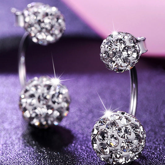 Boucles d'oreilles clous cristal Shambhala Argentées | Bijou Princesse