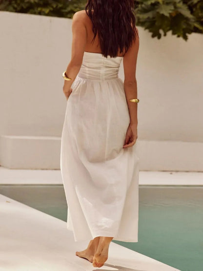 Robe Maxi Col Halter avec Poches