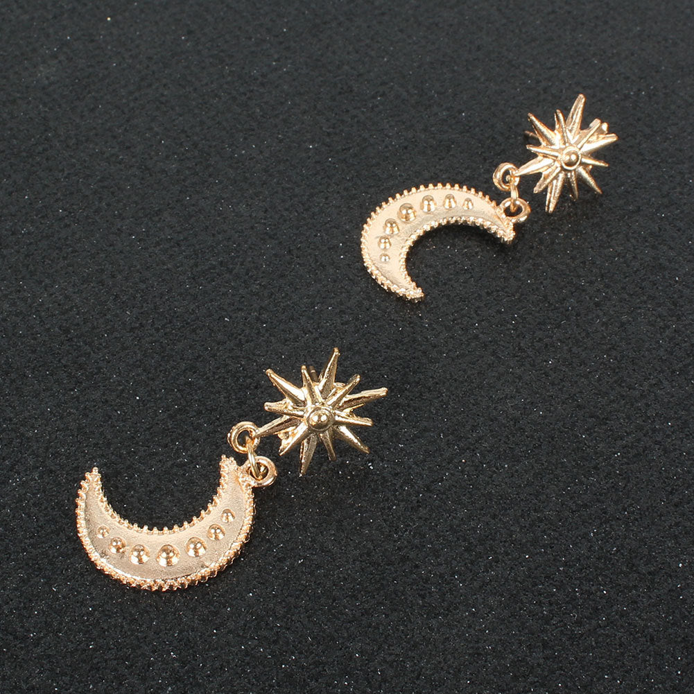 Boucles d'Oreilles Lune Bohème Dorée