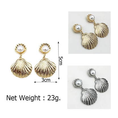 Boucles d'oreilles Perle & Coquillage – Style Boho Beach