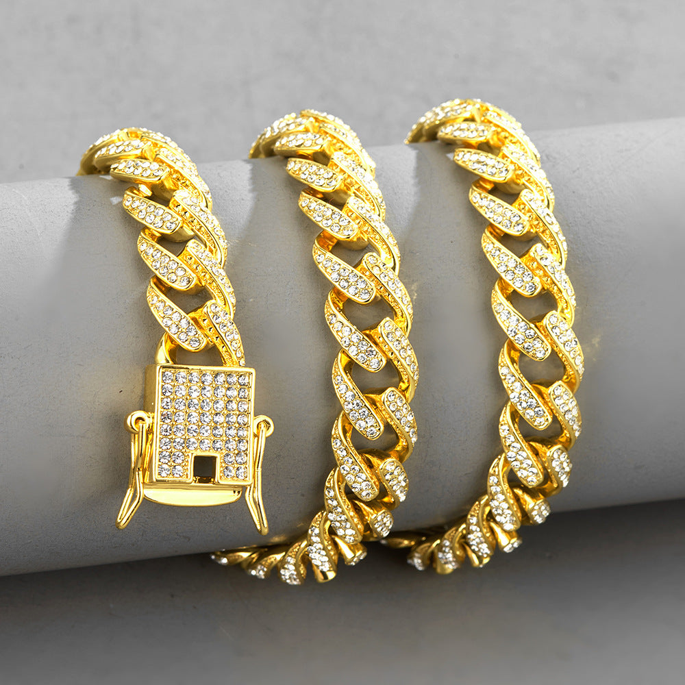 Chaîne Cubaine Iced Out — Collier & Bracelet Hip-Hop | Or & Argent