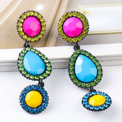 Boucles d'oreilles Ovales Strass & Rhinestone – Bijoux Luxe Femme