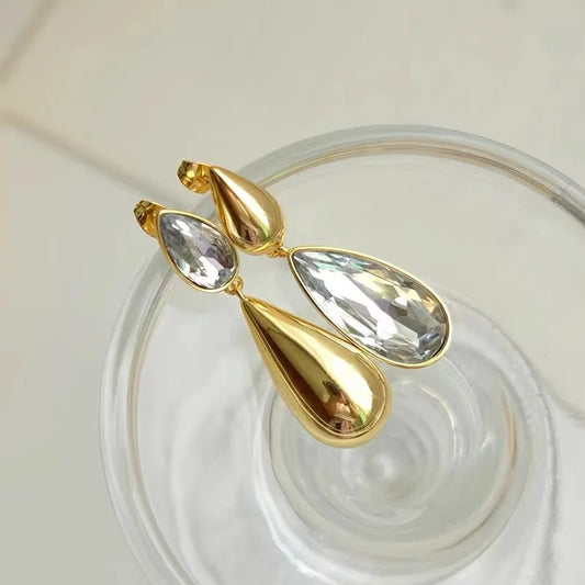 Boucles d'oreilles PENDENTIF CRISTAL Asymétriques