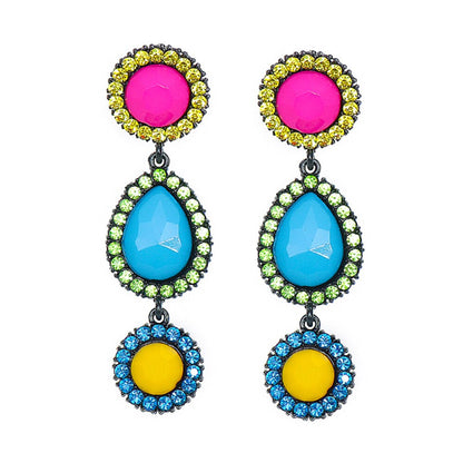 Boucles d'oreilles Ovales Strass & Rhinestone – Bijoux Luxe Femme