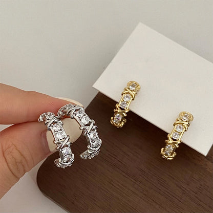 Boucles d'oreilles Créoles zircon – Mode Coréenne | DEBROUYART
