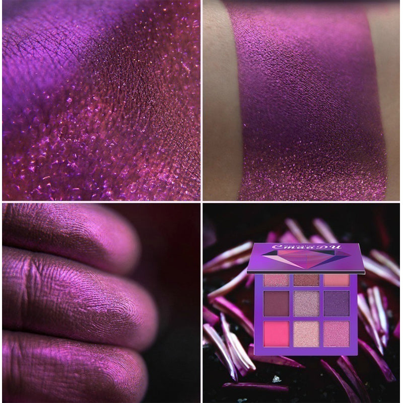 Palette Fards à Paupières 9 Couleurs CMAADU – Mat, Shimmer & Glitter | Kit Maquillage Yeux