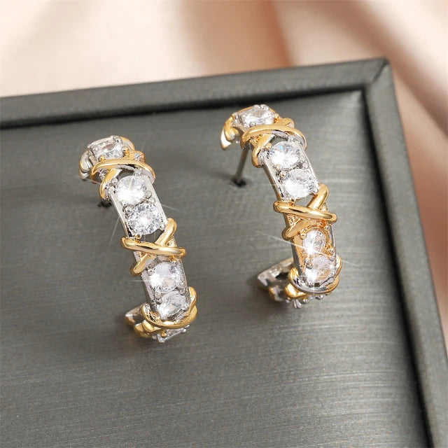 Boucles d'oreilles Créoles zircon – Mode Coréenne | DEBROUYART