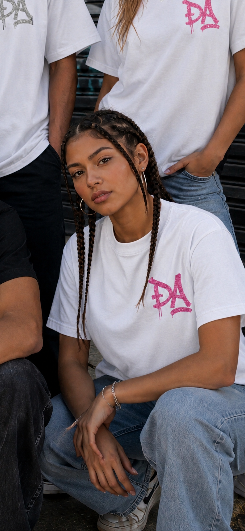 T-Shirt DA Pink Glitter White