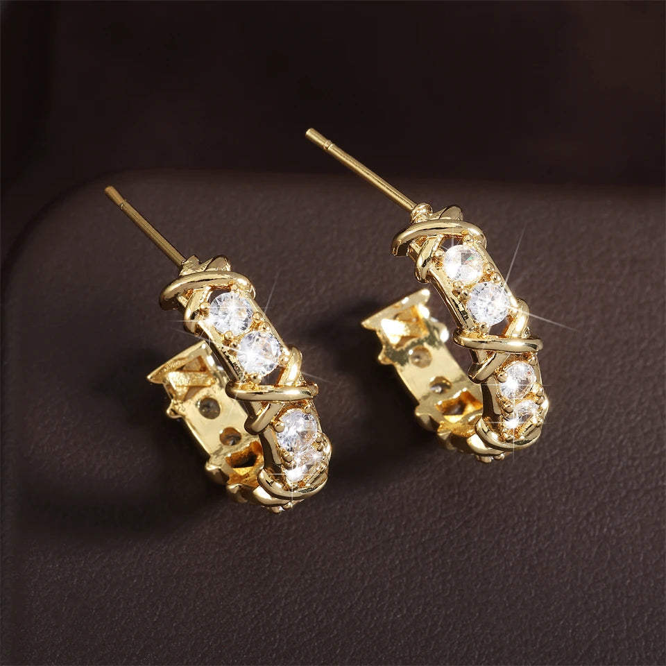 Boucles d'oreilles Créoles zircon – Mode Coréenne | DEBROUYART