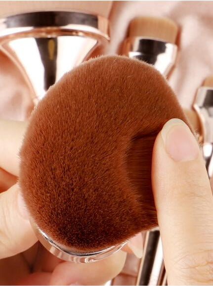 Set 9 pinceaux Maquillage or rosé – Coffret beauté professionnel