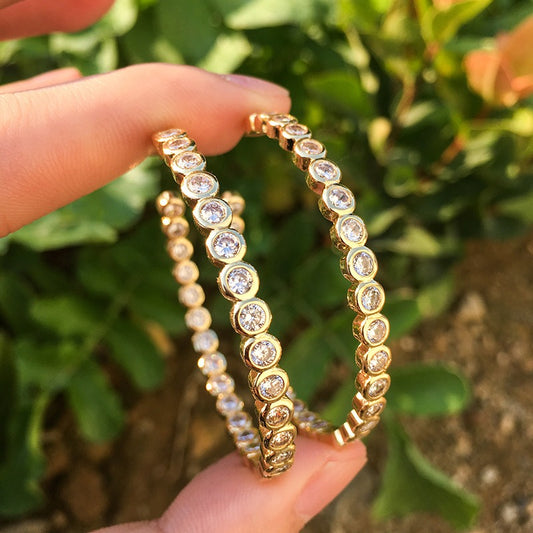 Earrings for women with retro micro inlaid zircon earrings